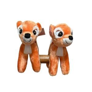 Lot Of 2 Walt Disney Productions Bambi 7” Stuffed Plush Animal Toy Doll